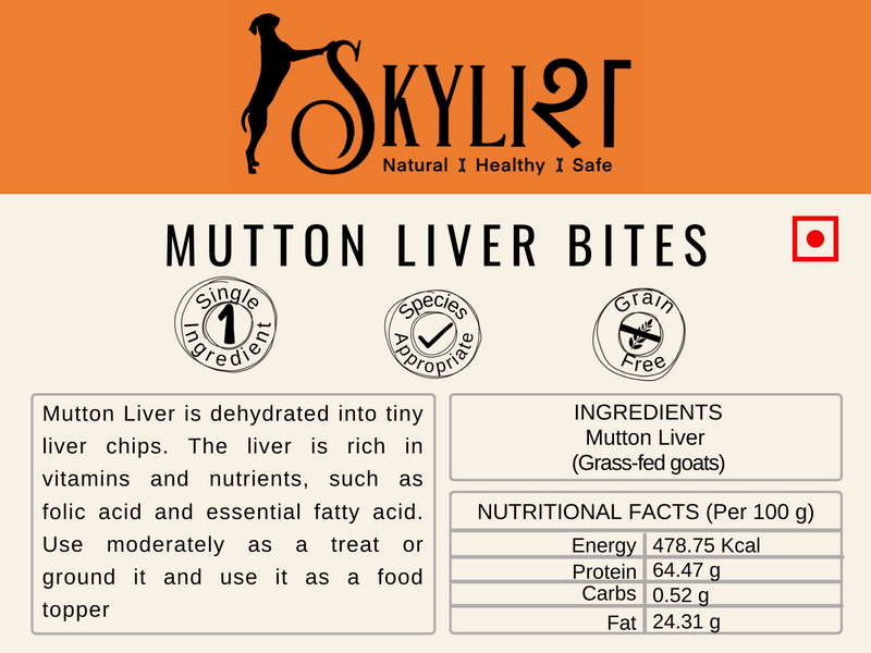 Mutton Liver Bites, Single Ingredient, Single Protein, Species Appropriate, Gluten Free, No Preservatives