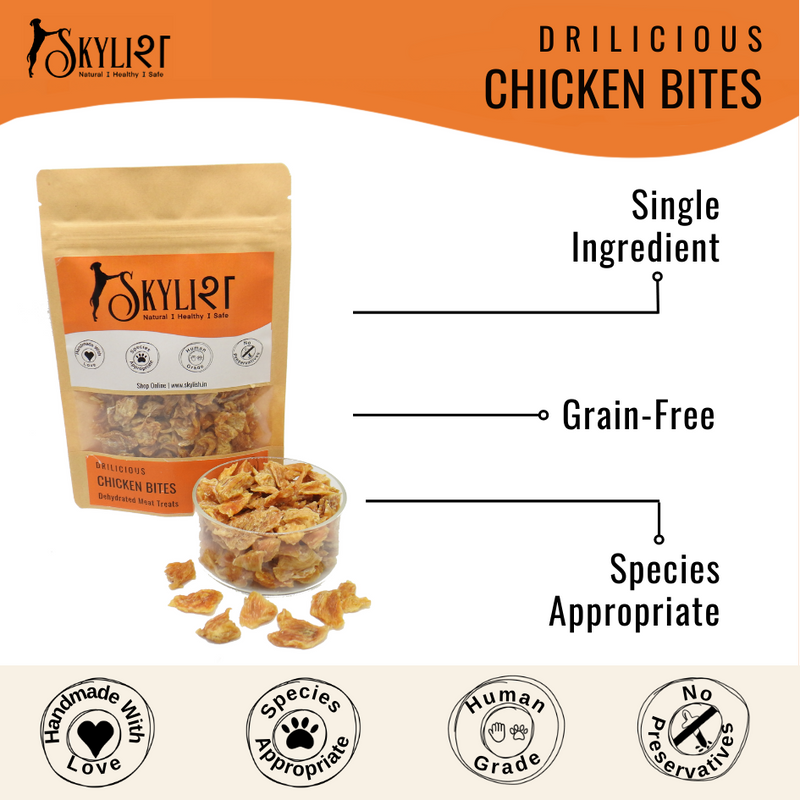 Chicken Bites, Single Ingredient, Single Protein, Species Appropriate, Gluten Free, No Preservatives