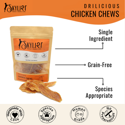 Chicken Chews, Single Ingredient, Single Protein, Species Appropriate, Gluten Free, No Preservatives