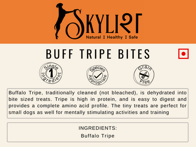Buff Tripe Bites, Single Ingredient, Single Protein, Species Appropriate, Gluten Free, No Preservatives