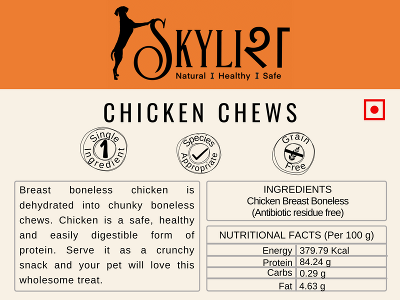 Chicken Chews, Single Ingredient, Single Protein, Species Appropriate, Gluten Free, No Preservatives