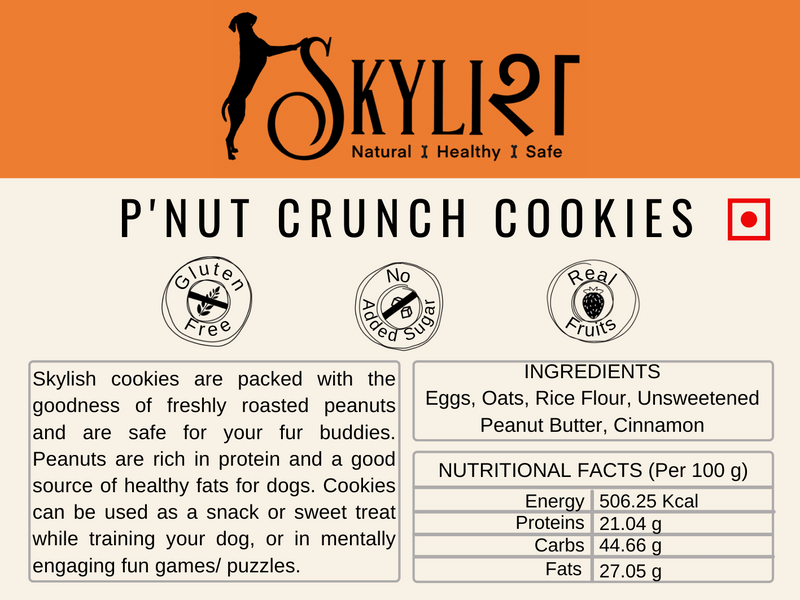 Pnut (Peanut) Crunch Cookies, Made using Real Fruits, Gluten-Free, Human Friendly, No Preservatives